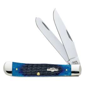 CASE 02800 Folding Pocket Knife, 3-1/4 in Clip, 3.27 in Spey L Blade, Stainless Steel Blade, 2-Blade, Blue Handle