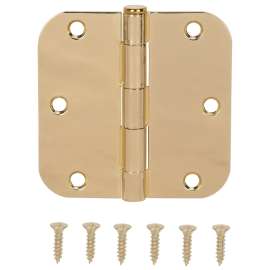ProSource BH-102PB-PS Door Hinge, Steel, Bright Brass, Loose Pin, 180 deg Range of Motion, Screw Mounting