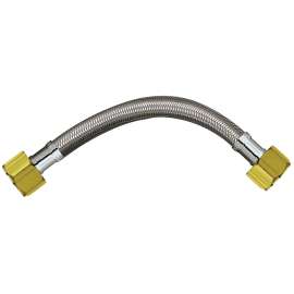 Plumb Pak PP888-4LF Water Heater Connector, 3/4 in, FIP, Stainless Steel, 24 in L