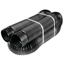Amerimax 51110 Drain Pipe Tubing, 4 in, PVC, Black, 25 ft L