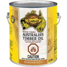 Cabot 142.0019400.007 Water Reducible Australian Timber Oil, 3.78 l, Can, Liquid, Natural, 250 - 350 sq-ft/gal