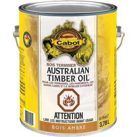 Cabot 19400 19457C Australian Timber Oil, Amberwood, Liquid, 3.7 L