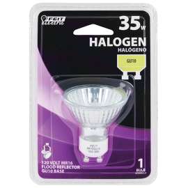 Feit Electric BPQ35MR16/GU10 Halogen Bulb, 35 W, GU10 Lamp Base, MR16 Lamp, 3000 K Color Temp, 2000 hr Average Life