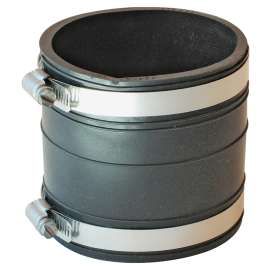 FERNCO P1060-33 Flexible Coupling, 3 in, Socket, PVC, Black, 4.3 psi Pressure