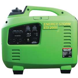 LIFAN ESI2000I-CA Inverter Generator, 16.6 A, 120 VAC, 12 VDC, 2000 W Output, Unleaded Gas, 1 gal Tank, 3 hr Run Time