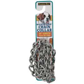 Aspenpet Mighty Link 82430 Choke Chain Dog Collar, Twist Link, 4 mm Chain, 30 in L Collar, Welded Steel
