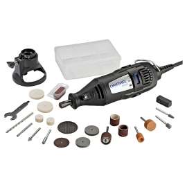DREMEL 200-1/21 Rotary Tool Kit, 0.9 A, 1/8 in Chuck, Keyed Chuck, 2-Speed, 15,000 to 35,000 rpm Speed