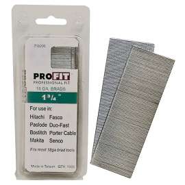 ProFIT 0718206 Finish Nail, 1-3/4 in L, 18 Gauge, Steel, Electro-Galvanized, Brad Head, Smooth Shank