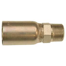 GATES MegaCrimp G25100-0806 Hose Coupling, 3/8-18, Crimp x NPTF, Straight Angle, Steel, Zinc