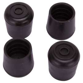 ProSource FE-50636-PS Furniture Leg Tip, Round, Rubber, Black, 1 in Dia, 1-1/2 in H