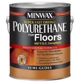 Minwax 130240000 Polyurethane, Semi-Gloss, Liquid, Clear, 1 gal, Can