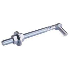 ProSource LR083 Bolt Hook, 1/2 in Thread, 4-3/4 in L Thread, 6 in L, Steel, Zinc-Plated