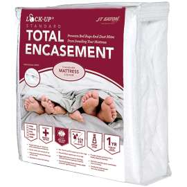 J.T. EATON Lock-Up 83QUENC Mattress Encasement, Queen, Fabric, White