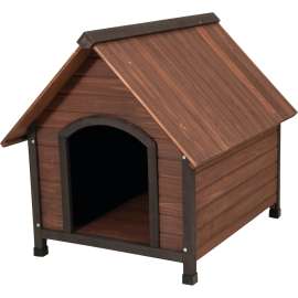 Aspenpet Ruff Hauz 25038 Dog House, 38-1/2 in OAL, 31 in OAW, 34 in OAH, Wood, Dark Brown