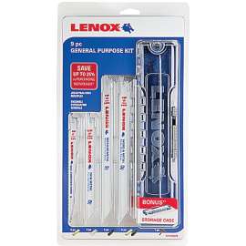 Lenox 121439KPE Reciprocating Saw Blade Kit, 9-Piece, Bi-Metal