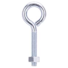 ProSource LR270 Eye Bolt, 6 mm Thread, Machine Thread, 1-3/8 in L Thread, 31/32 in Dia Eye, 130 lb Working Load, Steel