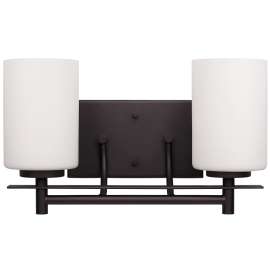 Canarm CARLTON Series IVL363A02ORB Vanity Light, 2-Lamp, Incandescent, LED Lamp, Metal Fixture
