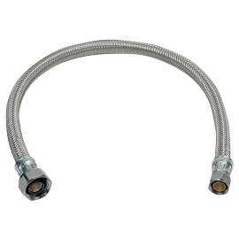 aqua-dynamic 3230 Series 3230-200 Braided Faucet Connector, Flexible, 3/8 in Inlet, Compression Inlet, 1/2 in Outlet