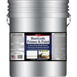 Majic Paints 8-1091 Series 8-1091-5 Barricade Primer and Paint, Flat, White, 5 gal, Can