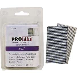 ProFIT 0712454 Finish Nail, 1-3/4 in L, 16 Gauge, Steel, Electro-Galvanized, Brad Head, Smooth Shank