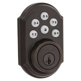 Kwikset 909 11P SMT CP Deadbolt, Venetian Bronze, 2-3/8 x 2-3/4 in Backset, 1-3/8 to 1-3/4 in Thick Door
