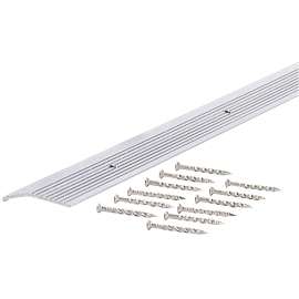 M-D 78154 Carpet Trim, 72 in L, 1.38 in W, Fluted Surface, Aluminum, Silver