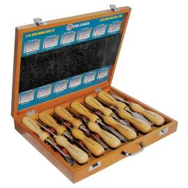 KING CANADA Tools Series K-1212 Wood Carving Chisel Set, 12-Piece, HCS