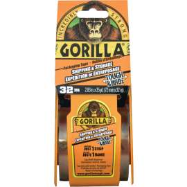 Gorilla 6145002 Packaging Tape, 35 yd L, 3 in W, Clear