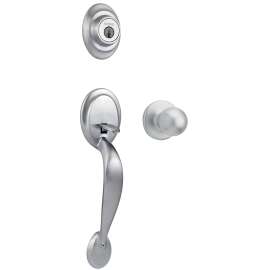 Weiser Kingsway x Yukon Series 9GAC94710-002 Handleset, 3 Grade, Satin Chrome, 2-3/8 to 2-3/4 in Backset, Residential