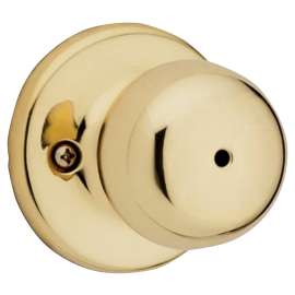 Weiser Yukon Series 9GAC3310-009 Privacy Door Knob, 1-7/8 in Dia Knob, Brass