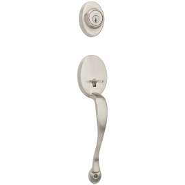 Weiser Augusta x Phoenix Series 9GA94710-012 Handleset, 2 Grade, Antique Nickel, 2-3/8 to 2-3/4 in Backset, Residential