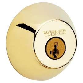 Weiser Welcome Home Series 9GD94710-091 Deadbolt, 2 Grade, Keyed Entry Key, Brass, 2-3/8, 2-3/4 in Backset