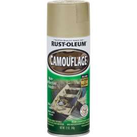 RUST-OLEUM 263653 Camouflage Spray Paint, Ultra Flat, Sand, 12 oz, Aerosol Can