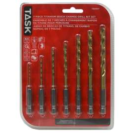 Task T92007 Drill Bit Set, 7-Piece, HSS, TiN-Coated
