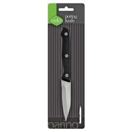 Cook's Kitchen 8237 Paring Knife, Stainless Steel Blade, Plastic Handle, Black Handle, Serrated Blade
