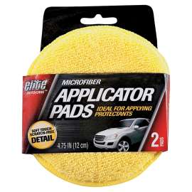Elite Auto Care 8906 Applicator Pad, 4-3/4 in, Microfiber Cloth, Yellow