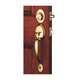 Schlage Plymouth F60VPLY/PLY505 Handleset, Keyed Different Key, 1 Grade, Brass