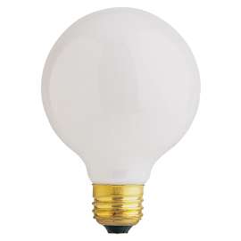 Feit Electric 40G25/W/RP Incandescent Bulb, 40 W, G25 Lamp, Medium E26 Lamp Base, 2850 K Color Temp