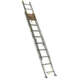 WERNER D1220-2 Extension Ladder, 19 ft H Reach, 225 lb, Aluminum