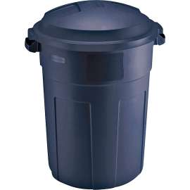 Rubbermaid FG2894FFBLAZB Refuse Container, 32 gal Capacity, Plastic, Blazer Blue, Snap-Fit Lid Closure
