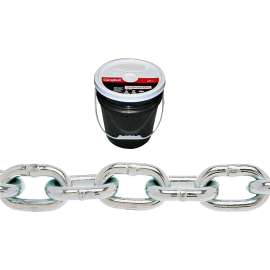 Campbell 014-0423 Proof Coil Chain, 1/4 in, 141 ft L, 30 Grade, Steel, Zinc