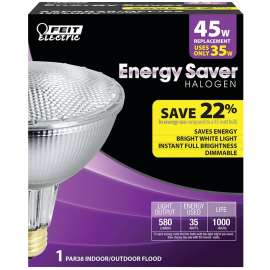 Feit Electric 35PAR38/QFL/ES Halogen Bulb, 35 W, Medium E26 Lamp Base, PAR38 Lamp, Soft White Light, 580 Lumens