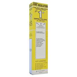 Tundra 31180U/PR38118UW Pipe Insulation, 6 ft L, Steel, Charcoal, 1 in Copper, 3/4 in IPS PVC, 1-1/8 in AC Tubing Pipe
