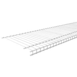 ClosetMaid SuperSlide 4719 Wire Shelf, 120 lb, 1-Level, 12 in L, 144 in W, Steel, White
