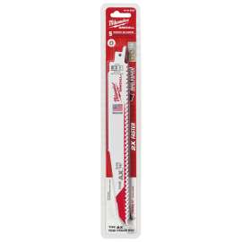 Milwaukee 48-00-5026 Reciprocating Saw Blade, 1 in W, 9 in L, 5 TPI, Bi-Metal Cutting Edge
