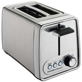 Hamilton Beach 22791C Toaster, 850 W, 2 Slice/Hr, Chrome
