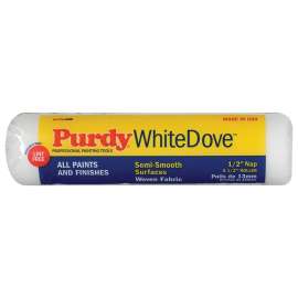Purdy White Dove 137670M93 Roller Cover, 1/2 in Thick Nap, 9-1/2 in L, Woven Dralon Fabric Cover