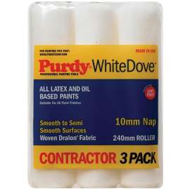 Purdy White Dove 13A863M00 Replacement Roller Cover, 3/8 in Thick Nap, 9-1/2 in L, Woven Dralon Fabric Cover