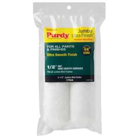 Purdy 140626053 Mini Roller Cover, 1/2 in Thick Nap, 6-1/2 in L, Microfiber Cloth Cover, White