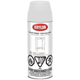 Krylon 4101 Chalky Finish Paint, Classic White, 12 oz, Aerosol Can